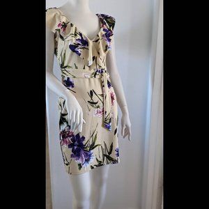 Bebe yellow and purple floral sundress